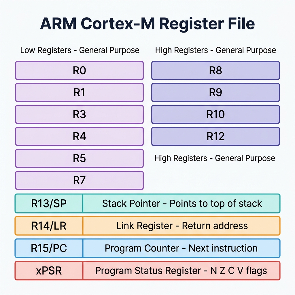ARM Cortex-M Register File Diagram